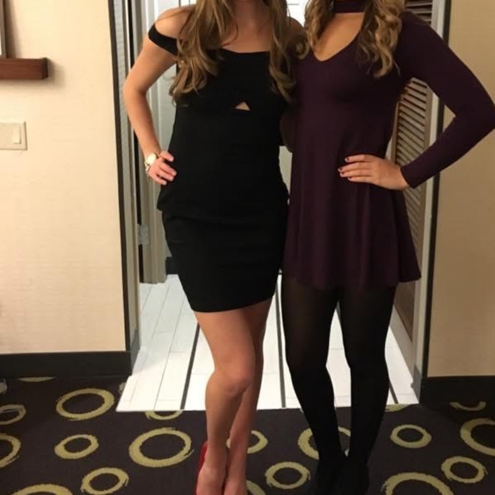 Express Black Off-Shoulder Dress